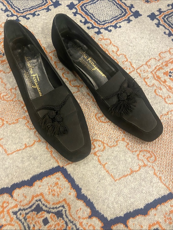Salvatore Ferragamo Shoes - Salvatore Ferragamo Black Suede Tassel Loafers